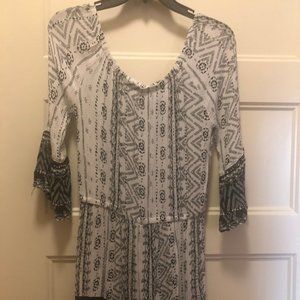 Black and White Patterned Romper